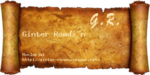 Ginter Román névjegykártya